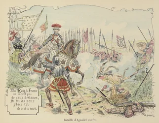 Re Luigi XII di Francia alla battaglia di Agnadello, Italia, 1509